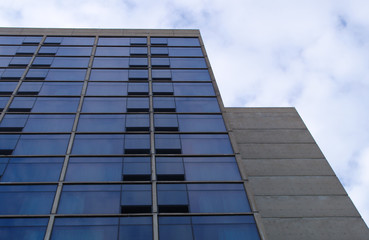 Fototapeta na wymiar concrete glass building office tower business