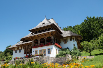 Obraz premium July 9th, 2017 - Barsana wooden monastery, Maramures, Romania. Barsana monastery is one of the main point of interest in Maramures area.