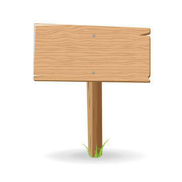 Wooden sign. vector illustration