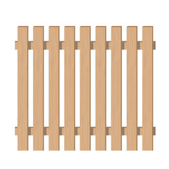 Wooden fence. section. vector illustration