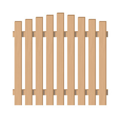 Wooden fence. section. vector illustration