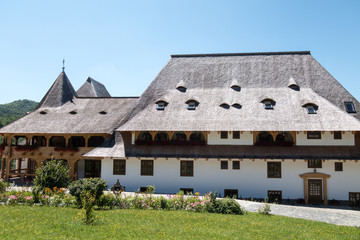 Fototapeta na wymiar July 9th, 2017 - Barsana wooden monastery, Maramures, Romania. Barsana monastery is one of the main point of interest in Maramures area.