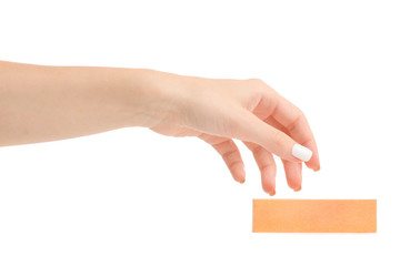 Female hand manicure nail buff