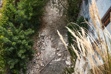 View from bridge on the mountain river 'the dreams' in the French mountains