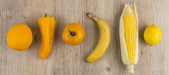 Selection of orange and yellow fruit