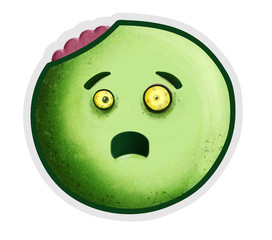 Zombie Emoji surprised face