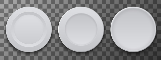 vector modern dish plate on transparent background.