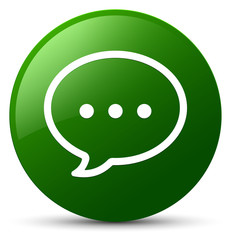 Talk bubble icon green round button