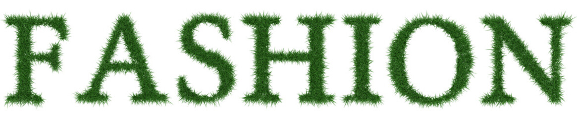 Fashion - 3D rendering fresh Grass letters isolated on whhite background.