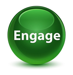 Engage glassy soft green round button