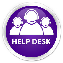 Help desk (customer care team icon) premium purple round button