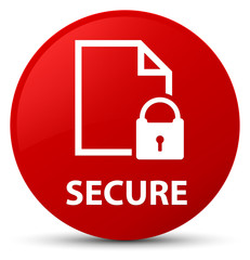 Secure (document page padlock icon) red round button