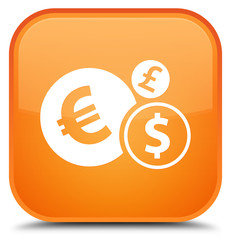 Finances icon special orange square button