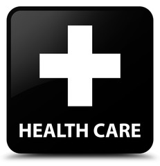 Fototapeta premium Health care (plus sign) black square button