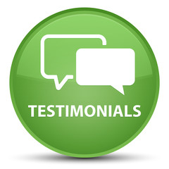 Fototapeta premium Testimonials special soft green round button