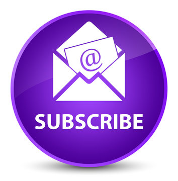 Subscribe (newsletter email icon) elegant purple round button
