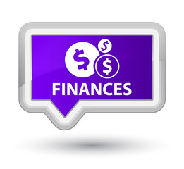 Obraz premium Finances (dollar sign) prime purple banner button