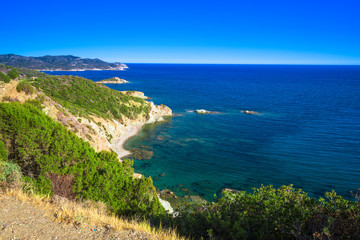 Fototapeta na wymiar Stunning South coast of Sardinia, Italy
