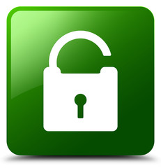 Unlock icon green square button