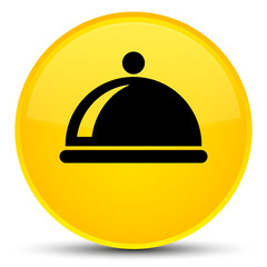 Food dish icon special yellow round button