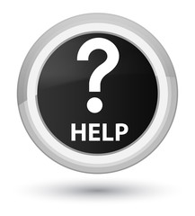 Help (question icon) prime black round button