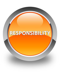 Responsibility glossy orange round button