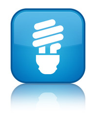 Bulb icon special cyan blue square button