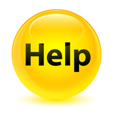 Help glassy yellow round button