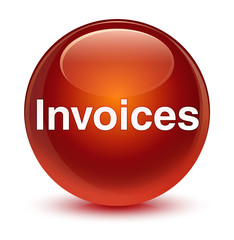 Invoices glassy brown round button