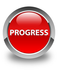 Progress glossy red round button