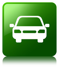 Obraz premium Car icon green square button