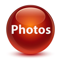 Photos glassy brown round button