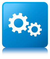 Process icon cyan blue square button