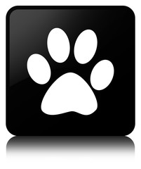 Obraz premium Animal footprint icon black square button
