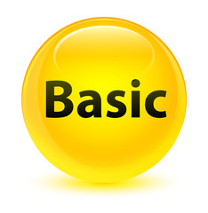 Basic glassy yellow round button