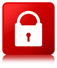 Padlock icon red square button