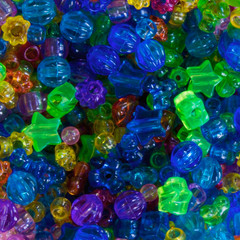A collection of  big, bright and colorful children`s beads