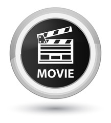 Movie (cinema clip icon) prime black round button