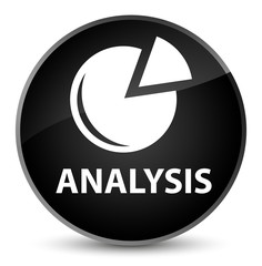 Analysis (graph icon) elegant black round button