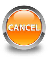 Cancel glossy orange round button