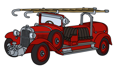 Vintage red fire truck - 169764463