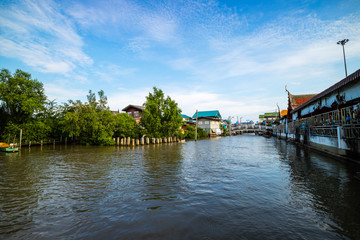 Sa Khla village, Thai traditional waterfront village in countryside of Bangkok, Thailand