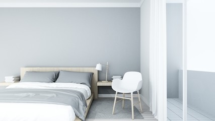 The interior bedroom space furniture 3d rendering and background decoration in hotel