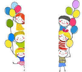 Children and balloons