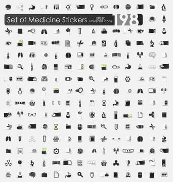 Set of medicine stickers