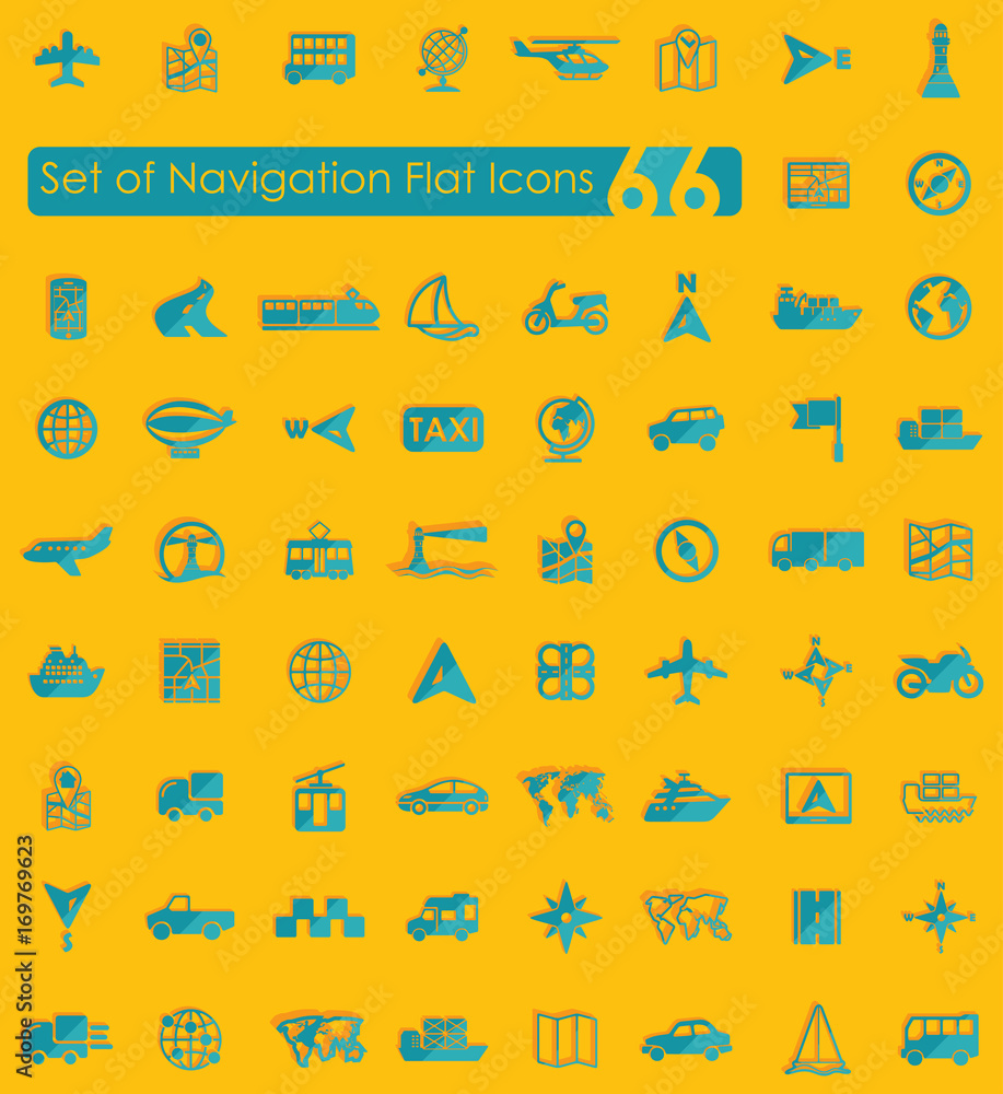 Poster set of navigation icons