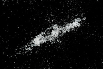 fresh clear water splash isolated on black