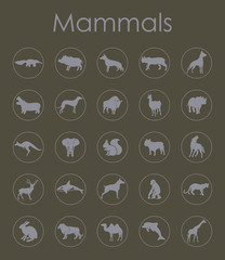 Set of mammals simple icons