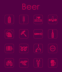 Set of beer simple icons