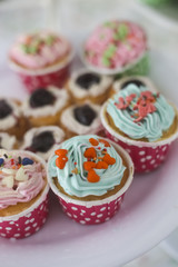 Fototapeta na wymiar cupcakes topview